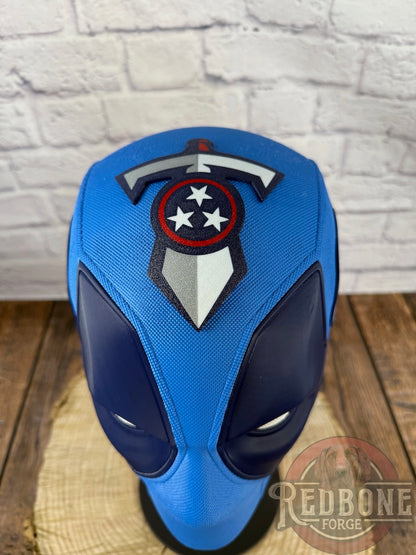 Tennessee-Inspired Blue, Red, & Navy Masked Mercenary Mask