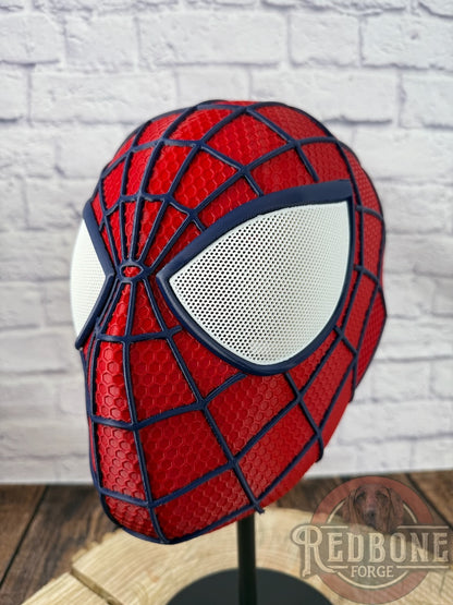 Red & Navy Raised Web Slinger Mask