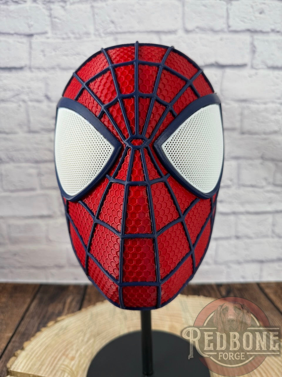 Red & Navy Raised Web Slinger Mask