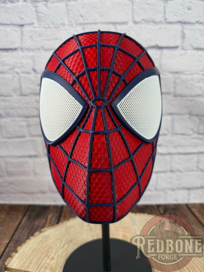 Red & Navy Raised Web Slinger Mask