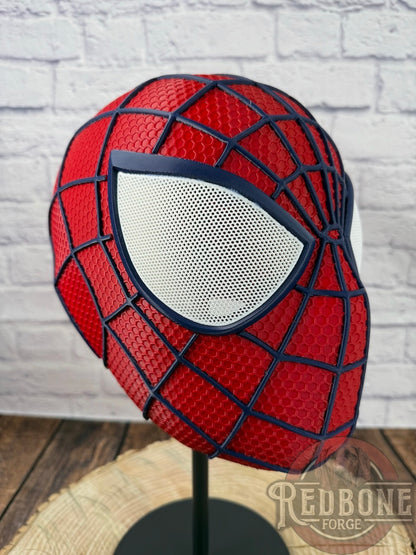 Red & Navy Raised Web Slinger Mask
