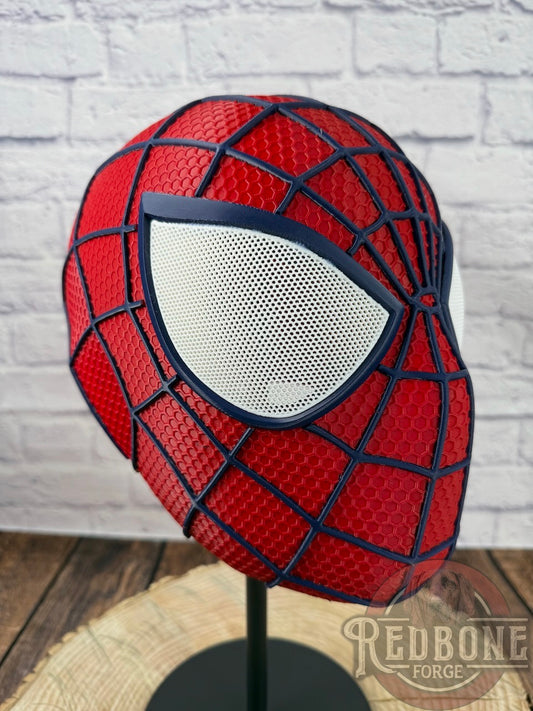 Red & Navy Raised Web Slinger Mask