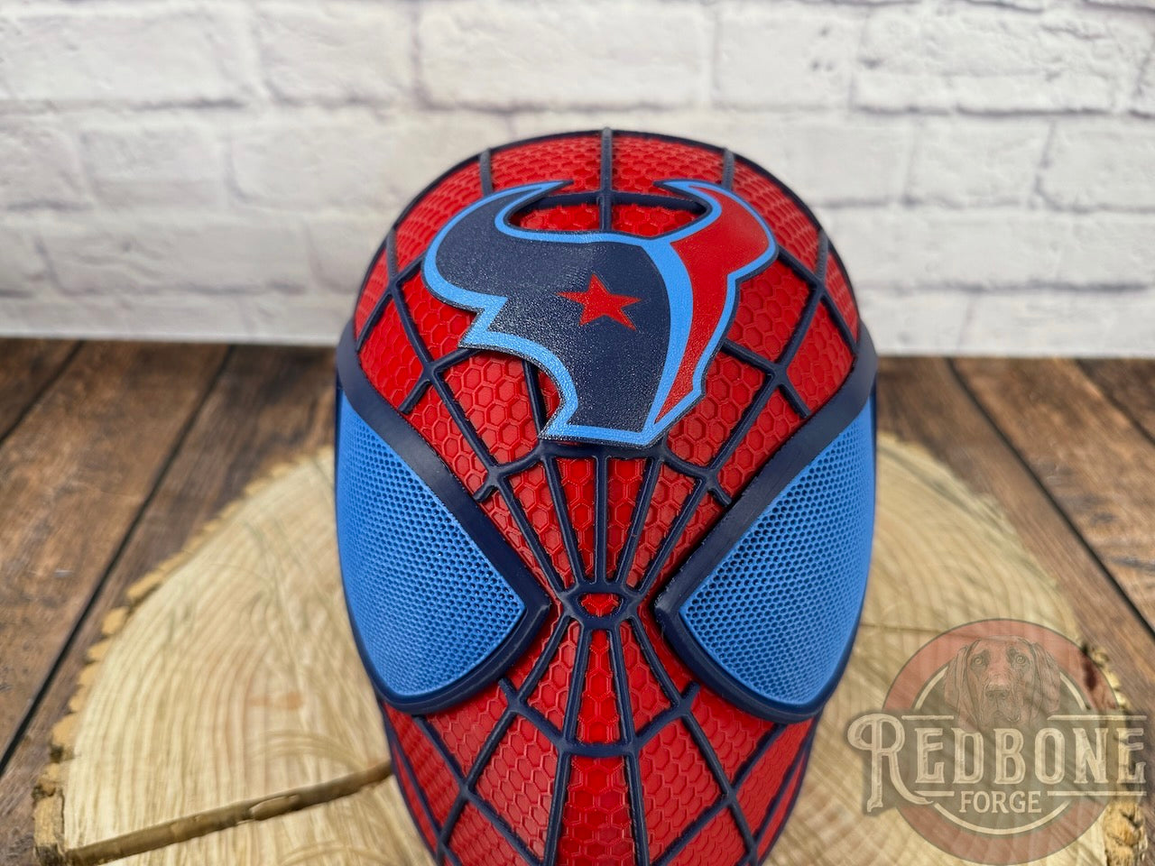 Houston-Inspired Red & Blue Web Slinger Mask