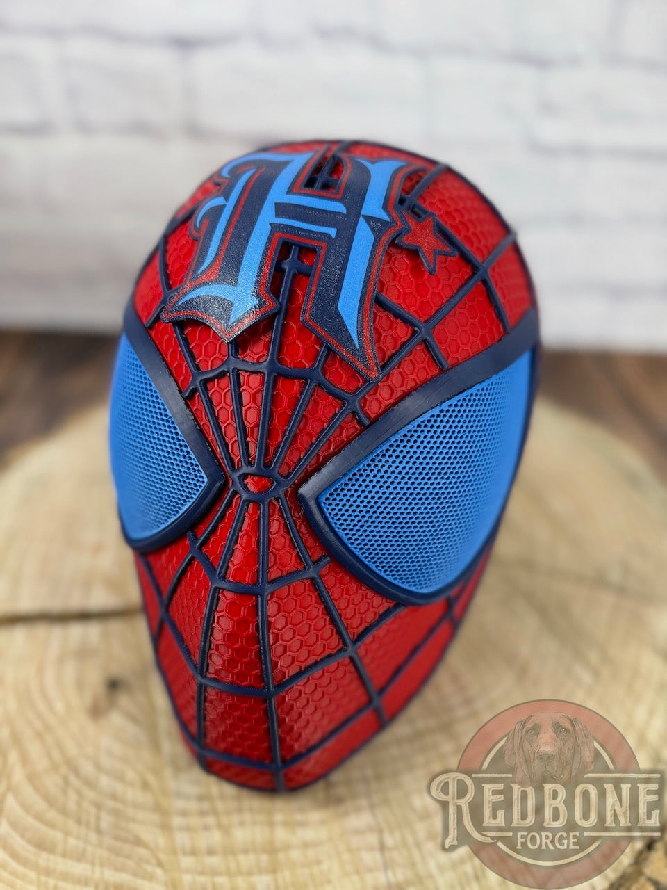 Houston-Inspired Red & Blue Web Slinger Mask