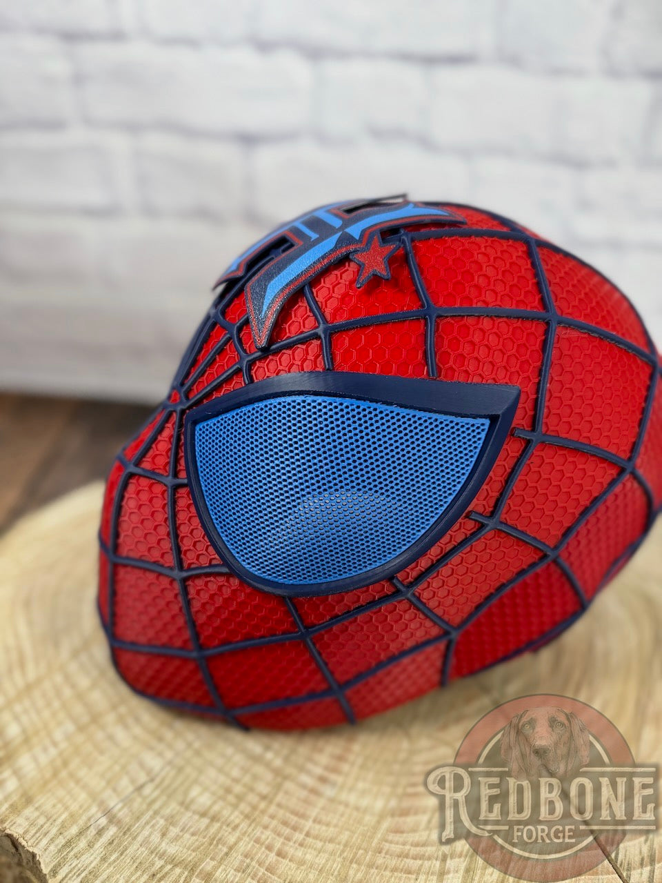 Houston-Inspired Red & Blue Web Slinger Mask