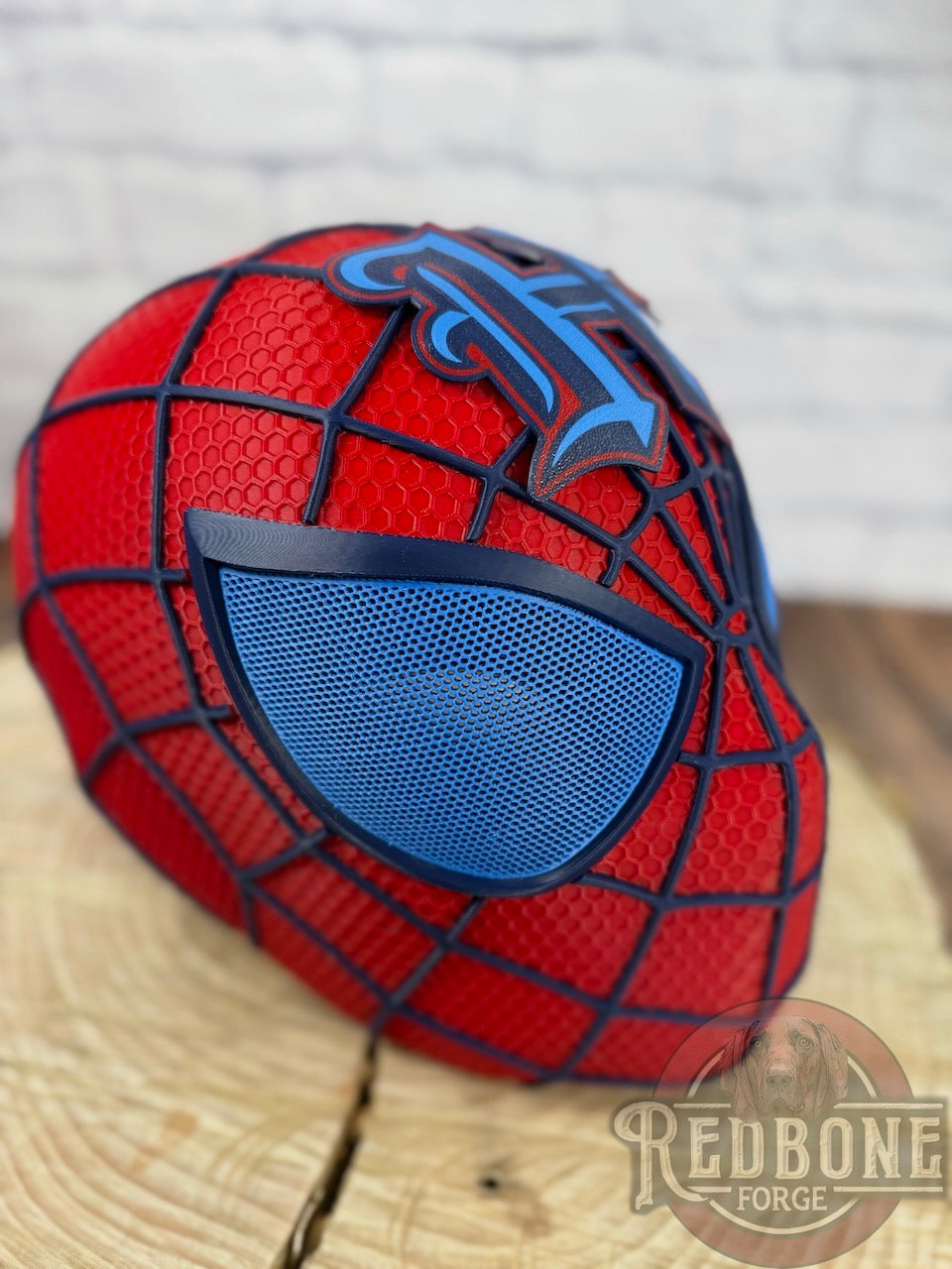 Houston-Inspired Red & Blue Web Slinger Mask
