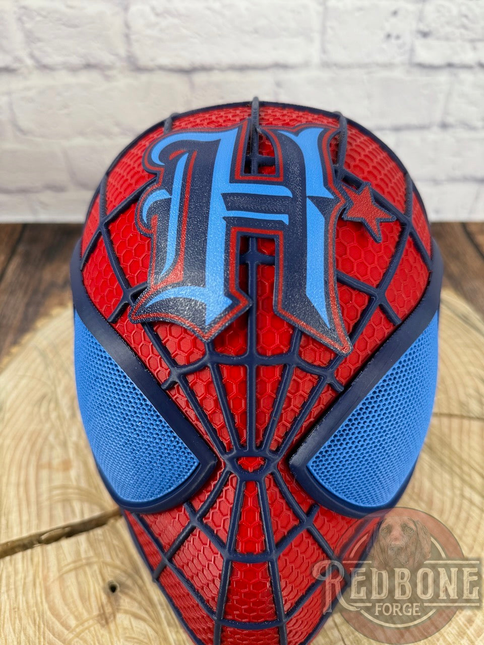 Houston-Inspired Red & Blue Web Slinger Mask