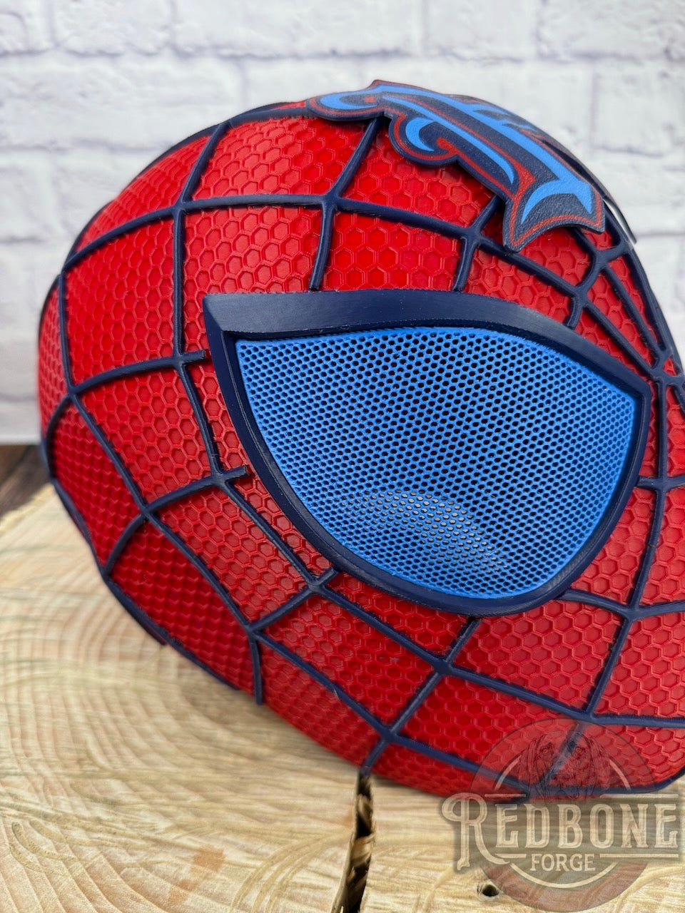 Houston-Inspired Red & Blue Web Slinger Mask