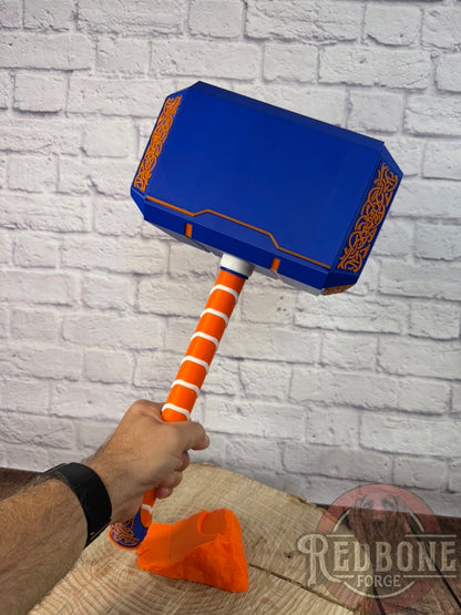 Custom Themed Mjolnir Norse God Hammer 3D Printed w/ Stand
