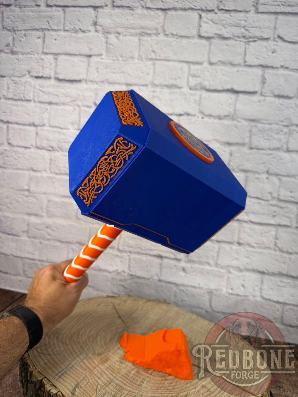 Custom Themed Mjolnir Norse God Hammer 3D Printed w/ Stand