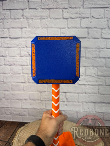 Custom Themed Mjolnir Norse God Hammer 3D Printed w/ Stand