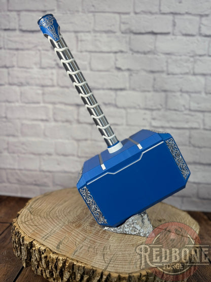 Custom Themed Mjolnir Norse God Hammer 3D Printed w/ Stand