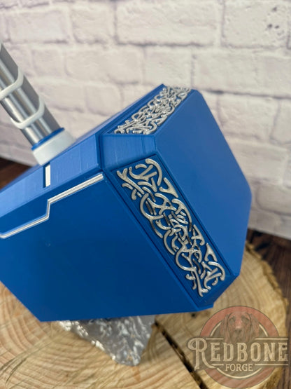 Custom Themed Mjolnir Norse God Hammer 3D Printed w/ Stand
