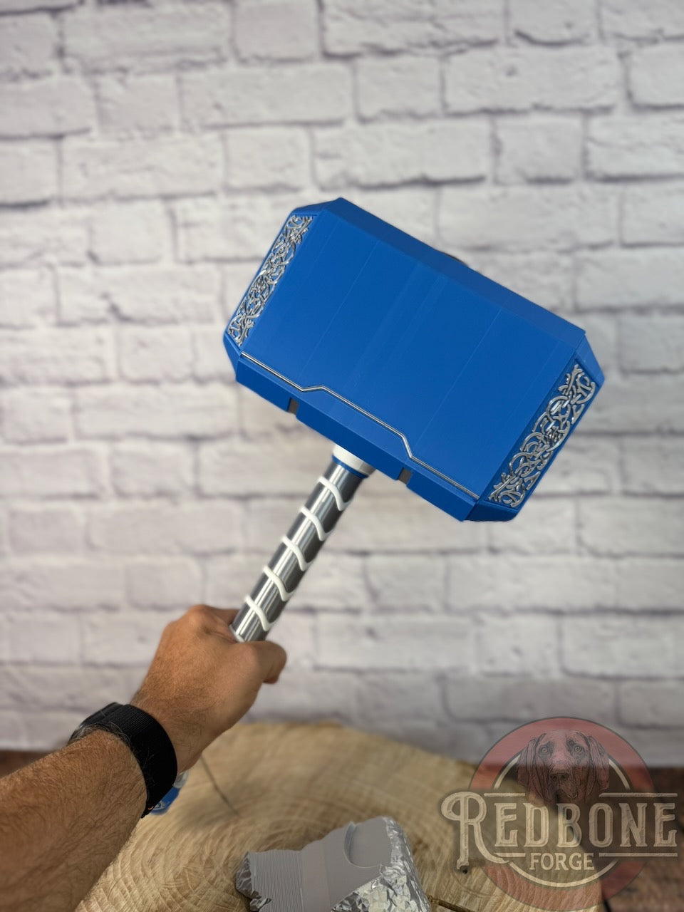 Custom Themed Mjolnir Norse God Hammer 3D Printed w/ Stand