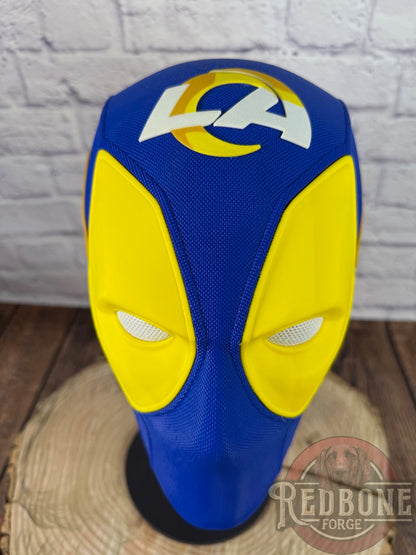 LA-Inspired Blue & Gold Masked Mercenary Mask