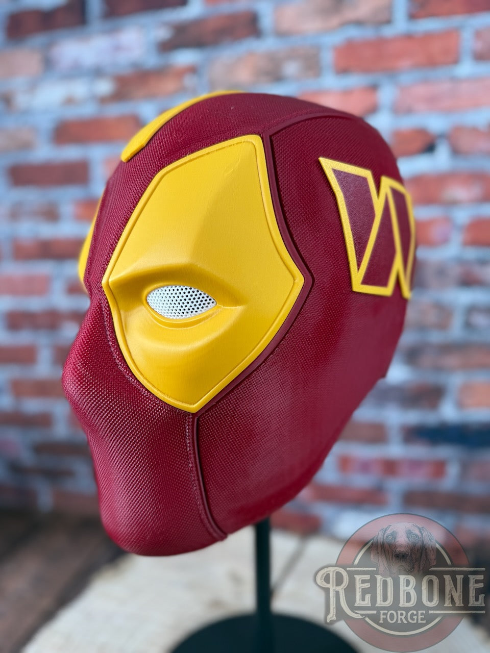 Washington-Inspired Gold & Burgundy Masked Mercenary Mask