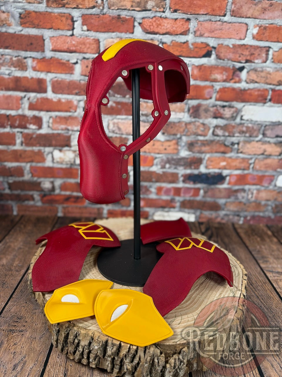 Washington-Inspired Gold & Burgundy Masked Mercenary Mask