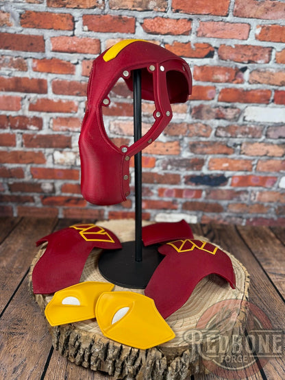 Washington-Inspired Gold & Burgundy Masked Mercenary Mask