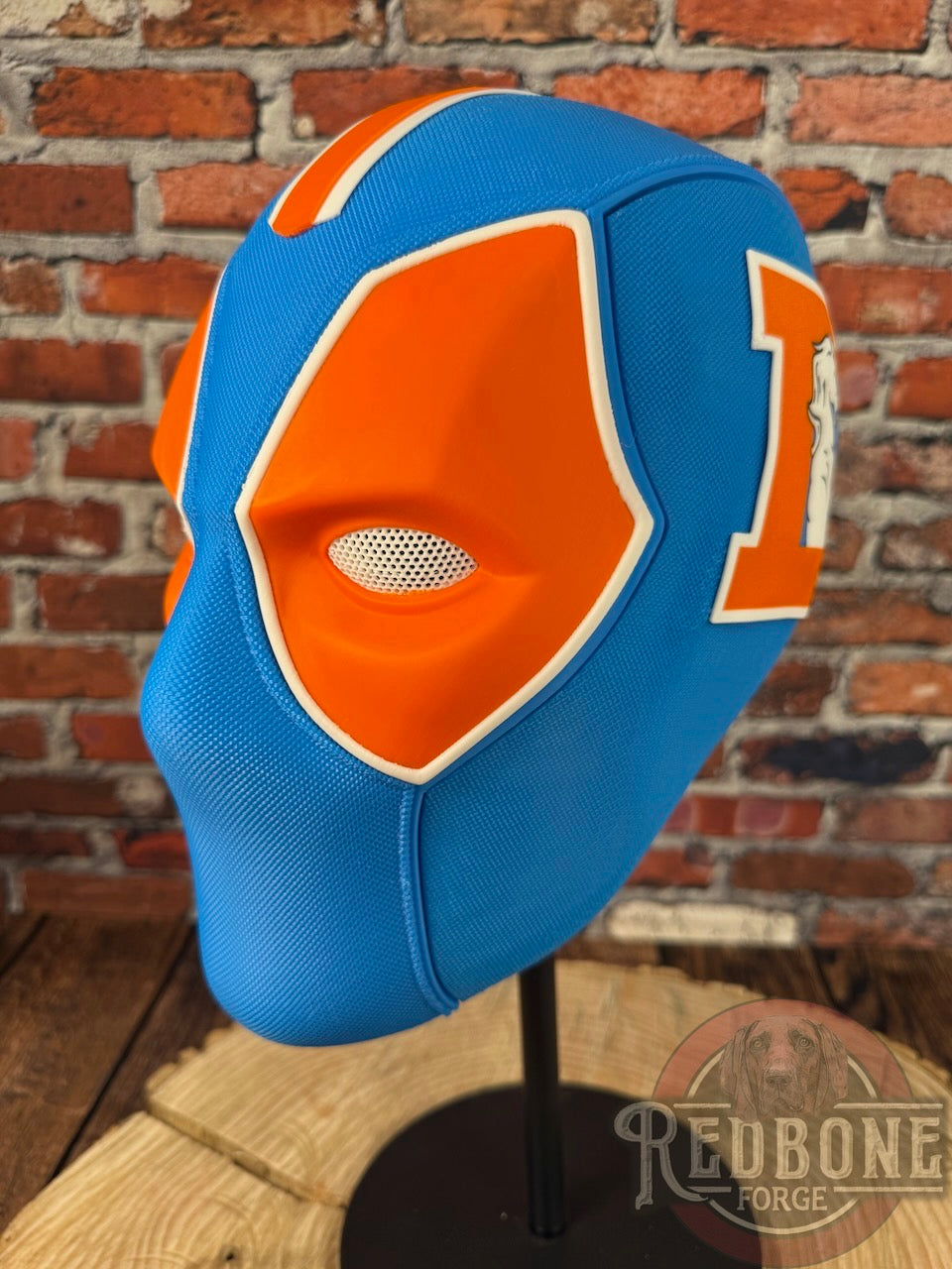 Denver-Inspired Powder Blue & Orange Throwback Masked Mercenary Mask