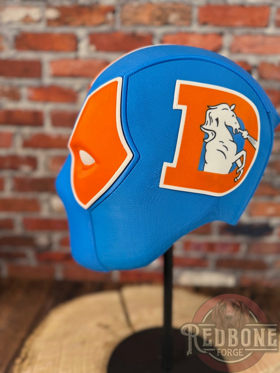 Denver-Inspired Powder Blue & Orange Throwback Masked Mercenary Mask