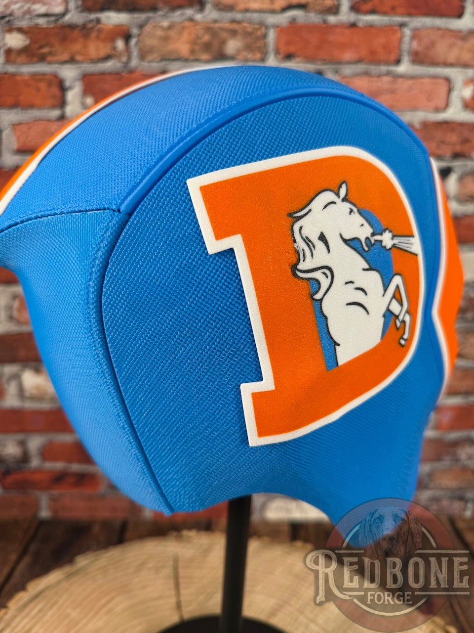 Denver-Inspired Powder Blue & Orange Throwback Masked Mercenary Mask