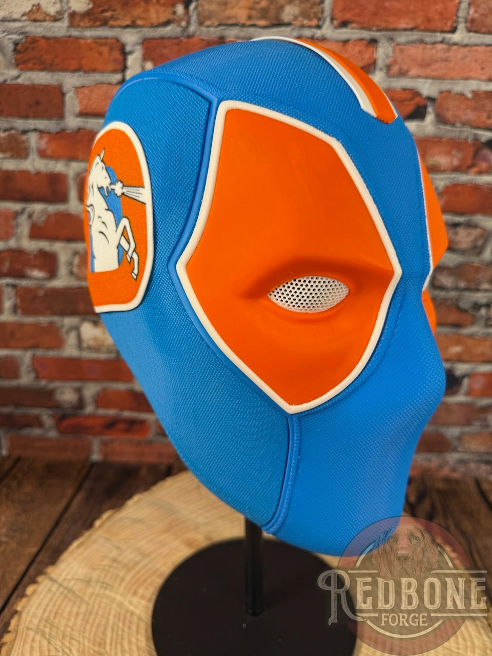 Denver-Inspired Powder Blue & Orange Throwback Masked Mercenary Mask
