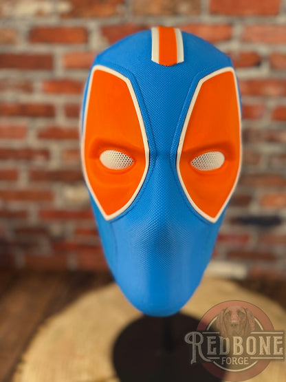 Denver-Inspired Powder Blue & Orange Throwback Masked Mercenary Mask