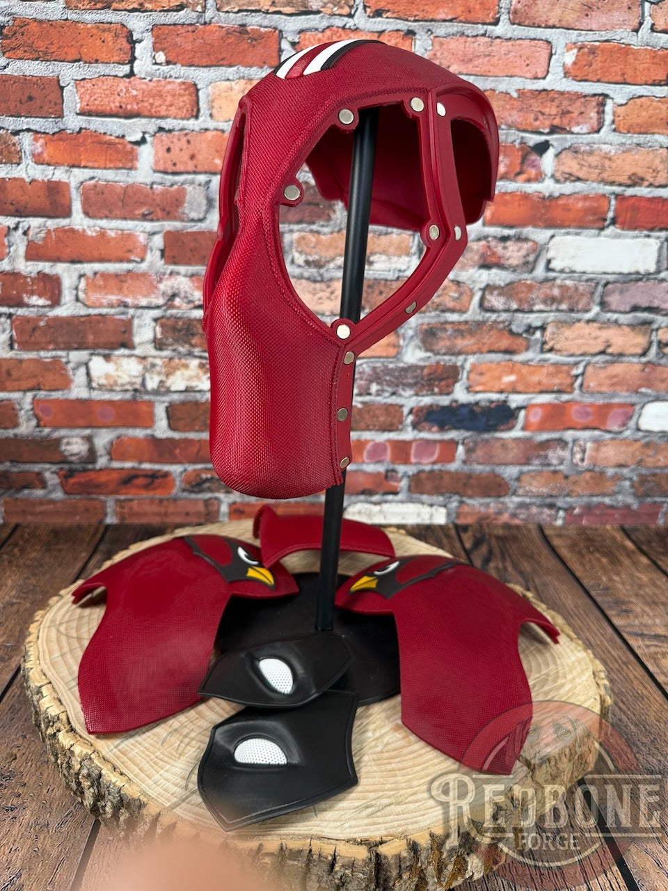 Arizona-Inspired Garnet & Black Masked Mercenary Mask