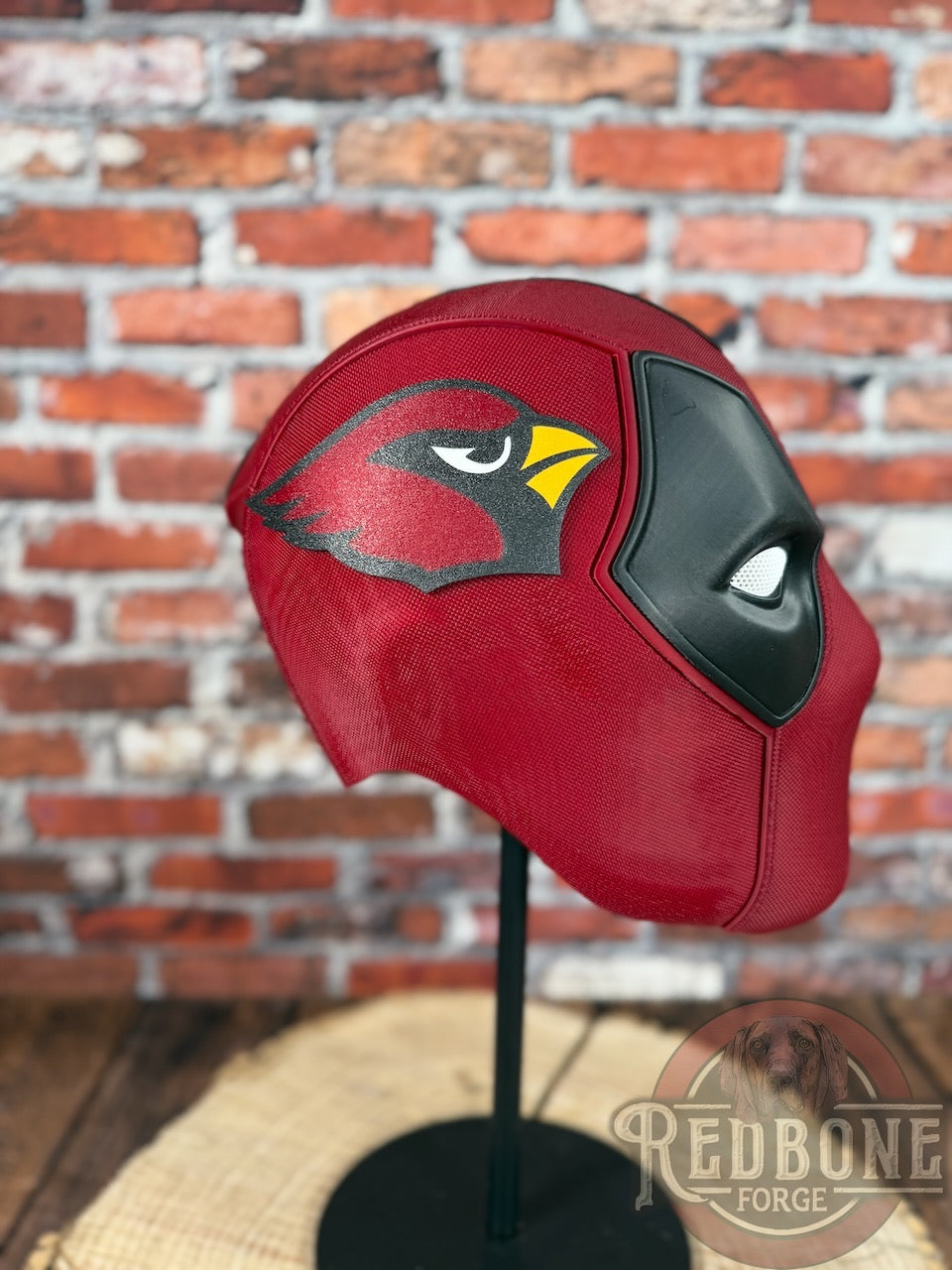Arizona-Inspired Garnet & Black Masked Mercenary Mask