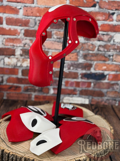 Georgia-Inspired Red & Black Masked Mercenary Mask