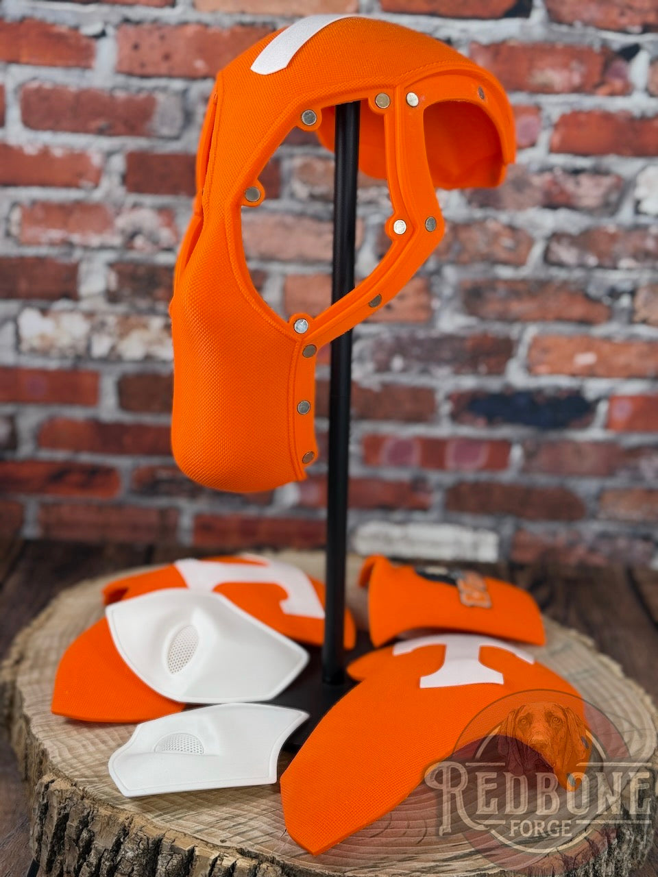 Tennessee-Inspired Orange & White Masked Mercenary Mask