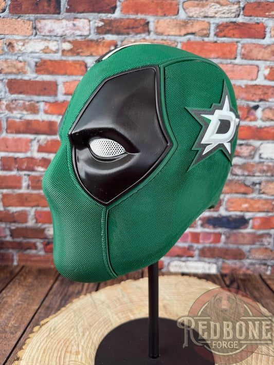 Dallas-Inspired Green & Black Masked Mercenary Mask
