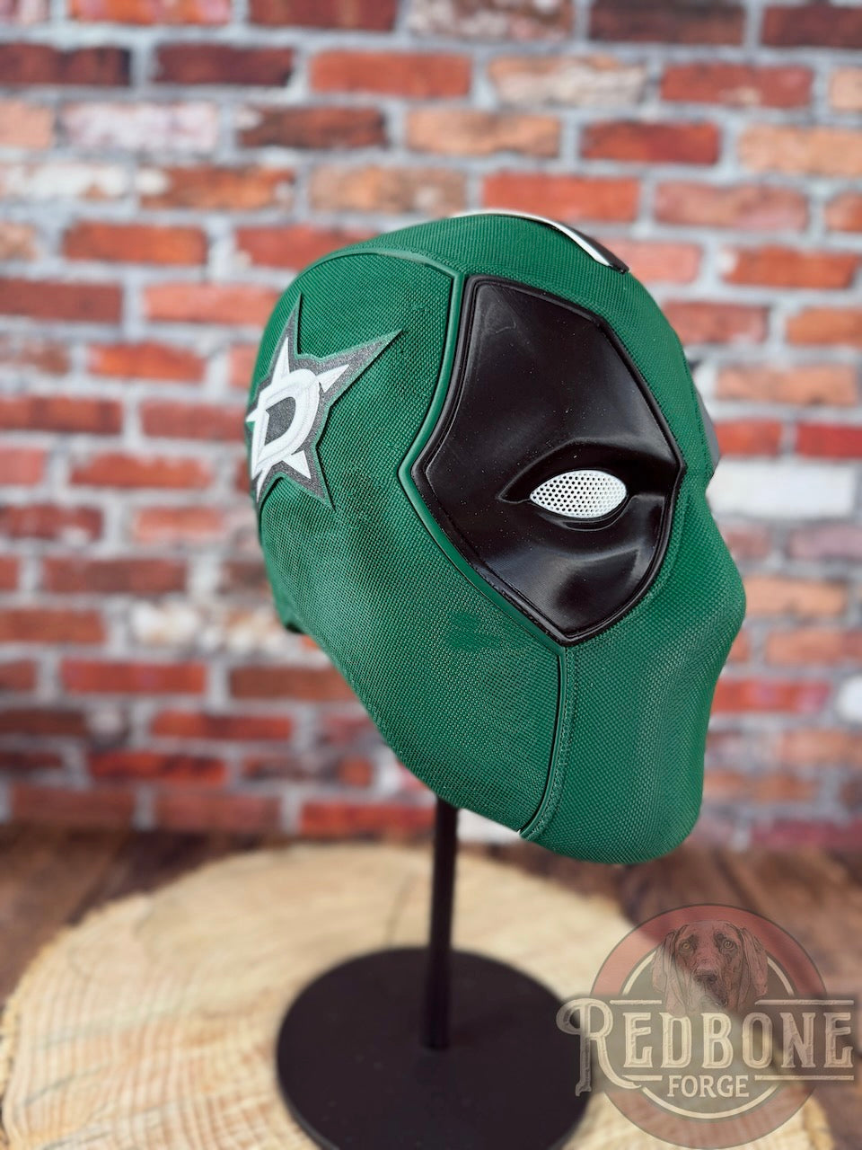 Dallas-Inspired Green & Black Masked Mercenary Mask