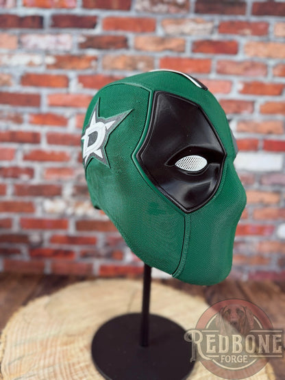 Dallas-Inspired Green & Black Masked Mercenary Mask