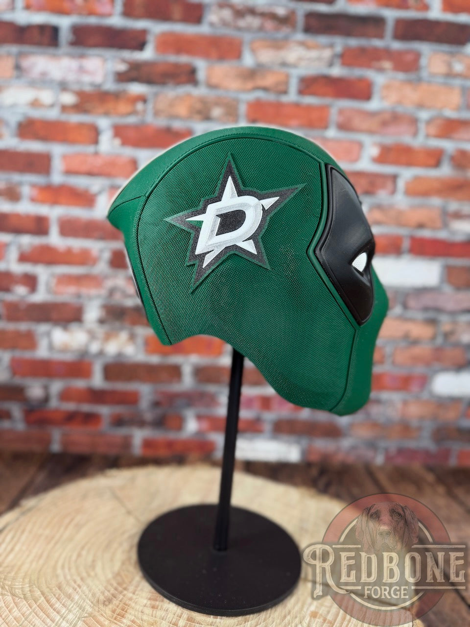 Dallas-Inspired Green & Black Masked Mercenary Mask