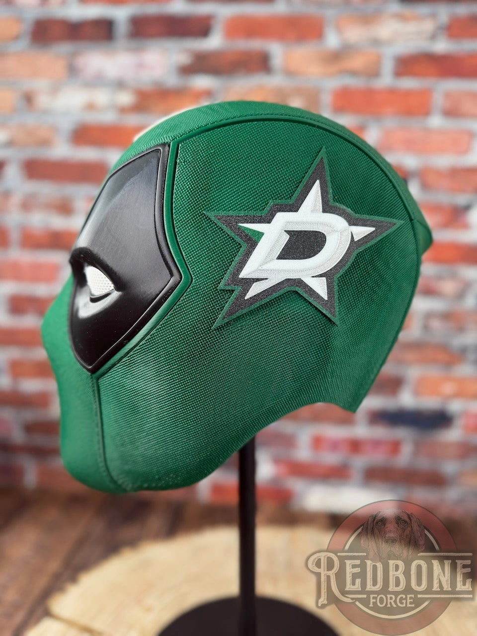 Dallas-Inspired Green & Black Masked Mercenary Mask