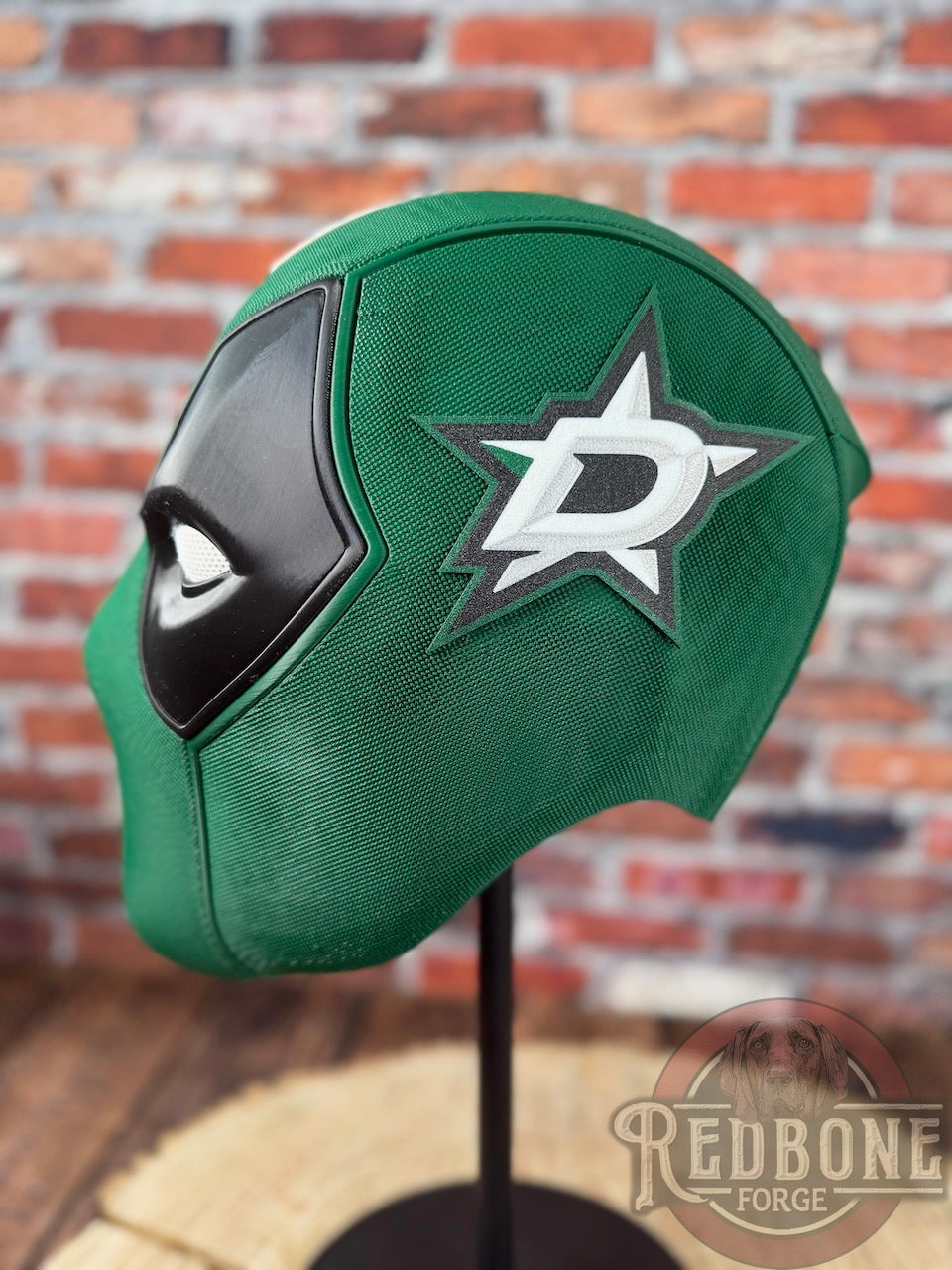 Dallas-Inspired Green & Black Masked Mercenary Mask