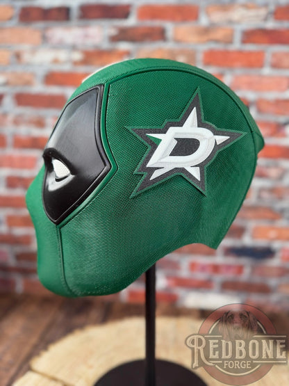 Dallas-Inspired Green & Black Masked Mercenary Mask