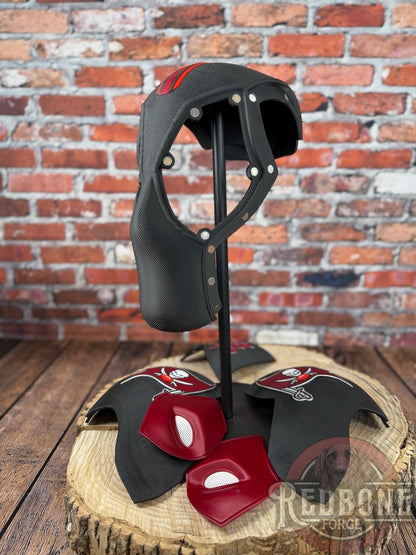 Tampa Bay-Inspired Red, Pewter, & White Masked Mercenary Mask