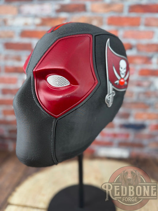 Tampa Bay-Inspired Red, Pewter, & White Masked Mercenary Mask