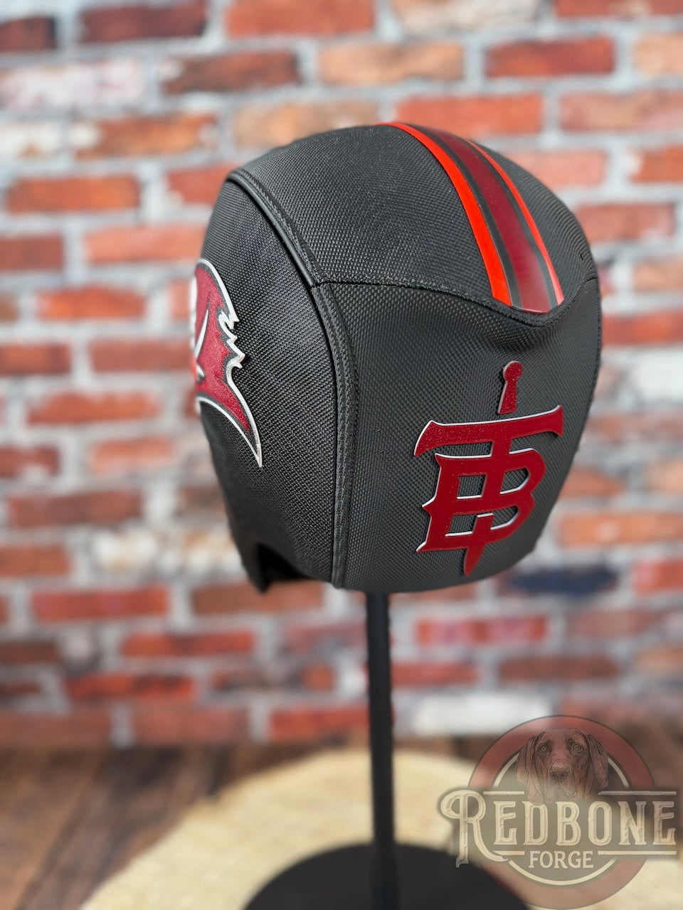 Tampa Bay-Inspired Red, Pewter, & White Masked Mercenary Mask