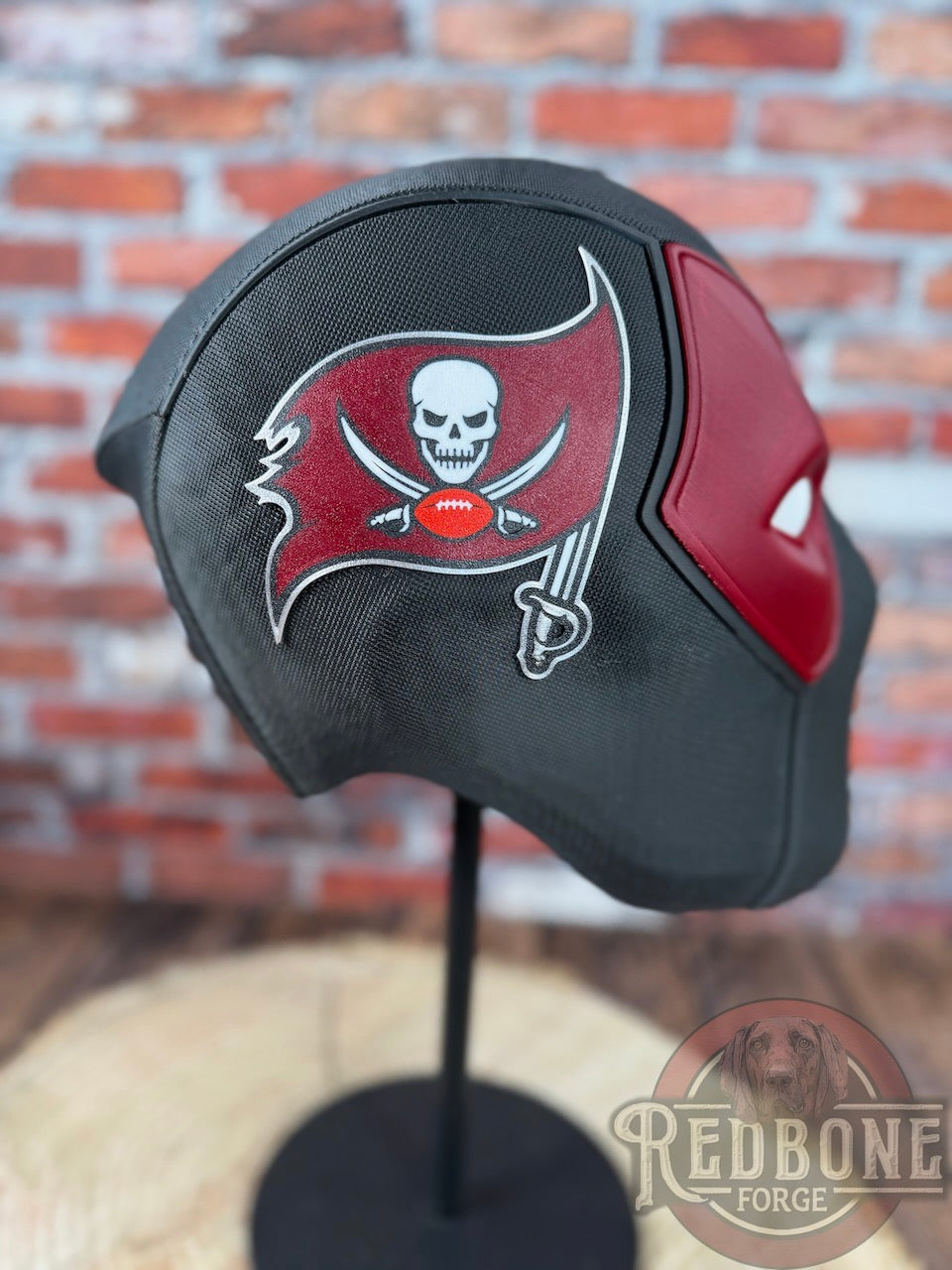 Tampa Bay-Inspired Red, Pewter, & White Masked Mercenary Mask