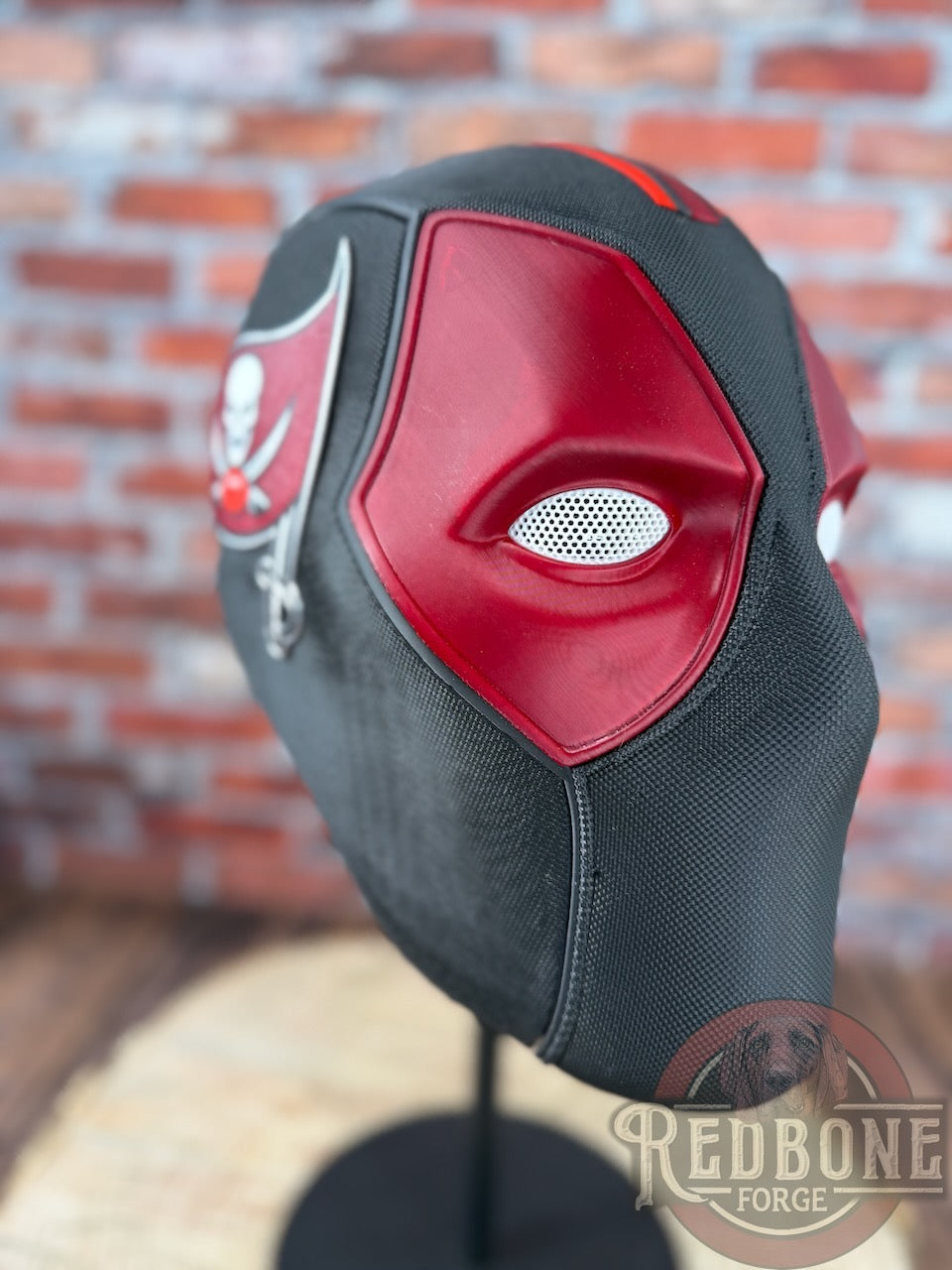 Tampa Bay-Inspired Red, Pewter, & White Masked Mercenary Mask