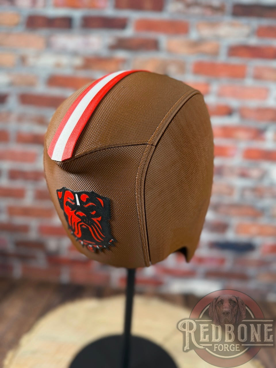 Cleveland- Inspired Brown & Orange Masked Mercenary Mask