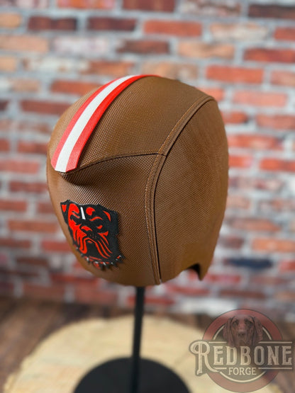 Cleveland- Inspired Brown & Orange Masked Mercenary Mask