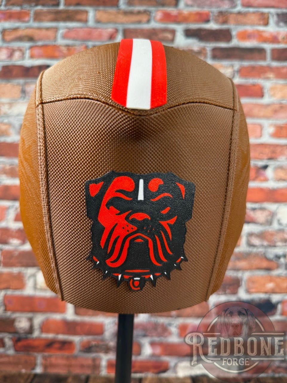 Cleveland- Inspired Brown & Orange Masked Mercenary Mask