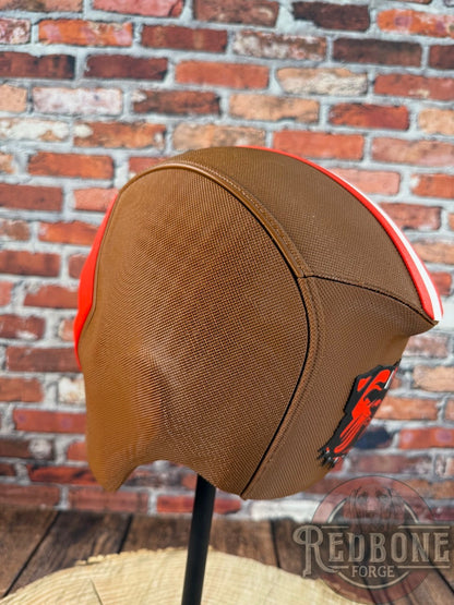 Cleveland- Inspired Brown & Orange Masked Mercenary Mask