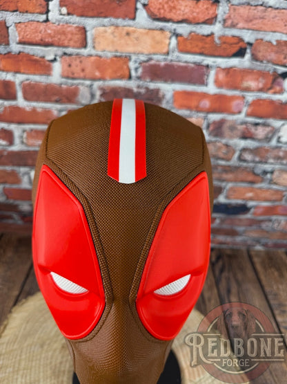 Cleveland- Inspired Brown & Orange Masked Mercenary Mask