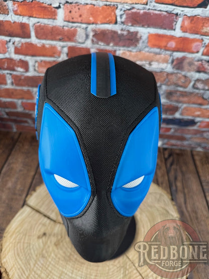 Carolina-Inspired Blue & Black Masked Mercenary Mask