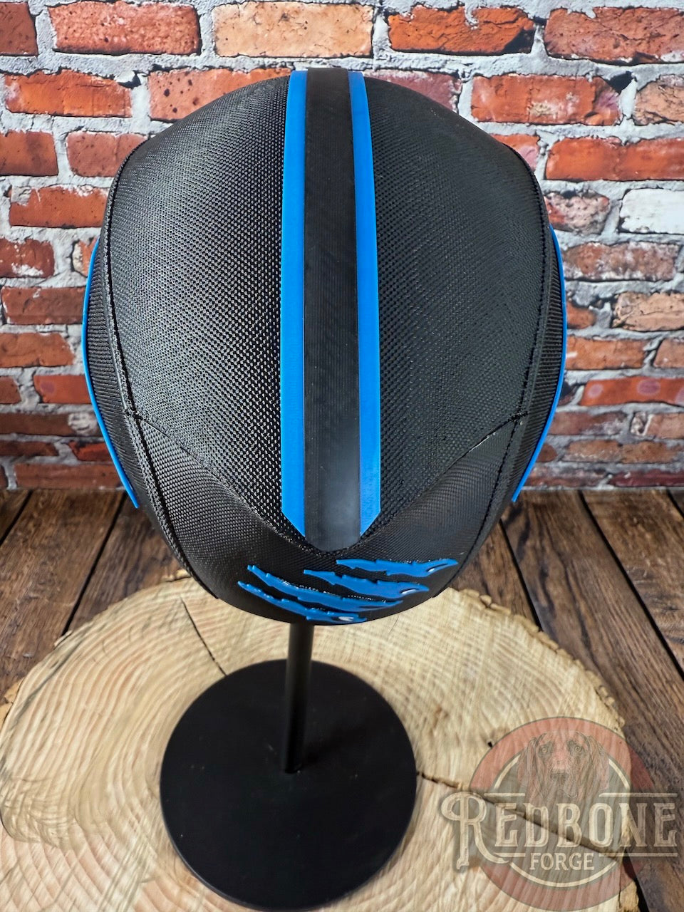 Carolina-Inspired Blue & Black Masked Mercenary Mask